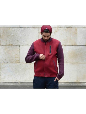 016143806253MM Tech Fleece Varsity JacketBurgundy - NIKE - BALAAN 1