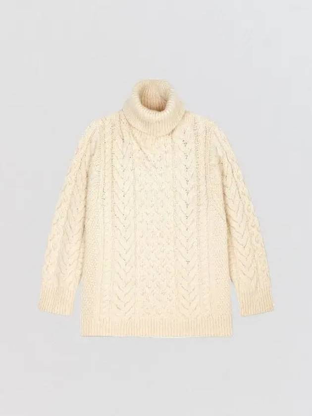 Texture Jumper Turtleneck Ivory - ISABEL MARANT - BALAAN 3