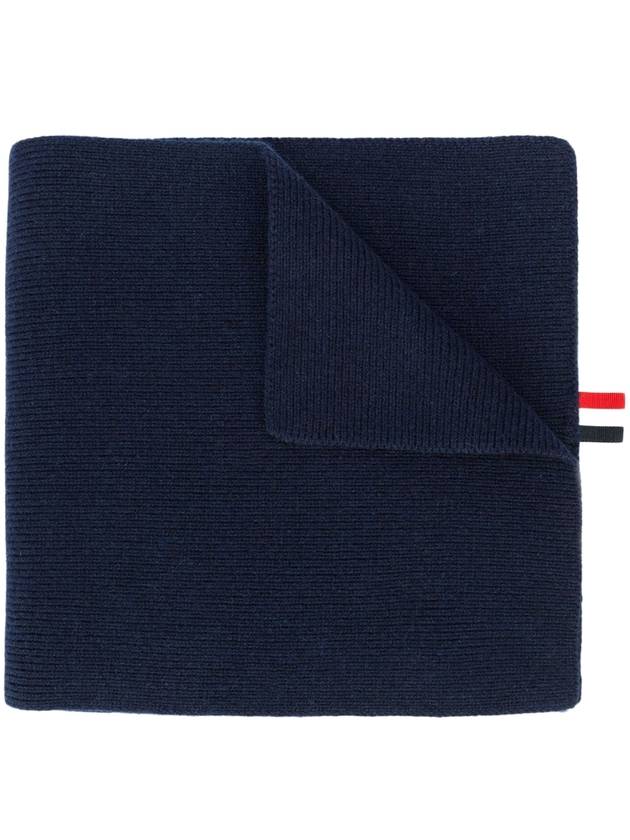 4-bar stripe muffler navy - THOM BROWNE - BALAAN.