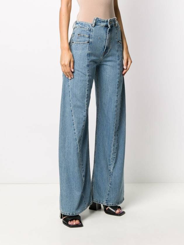 Women's Stone Washing Panel Wide Jeans Blue - MAISON MARGIELA - BALAAN 4