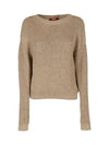 Editto Rib Knit Lurex Yarn Knit Top Beige - MAX MARA - BALAAN 1