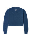 V-neck Basket Weave Hemp Knit Top Blue - MAISON MARGIELA - BALAAN 1