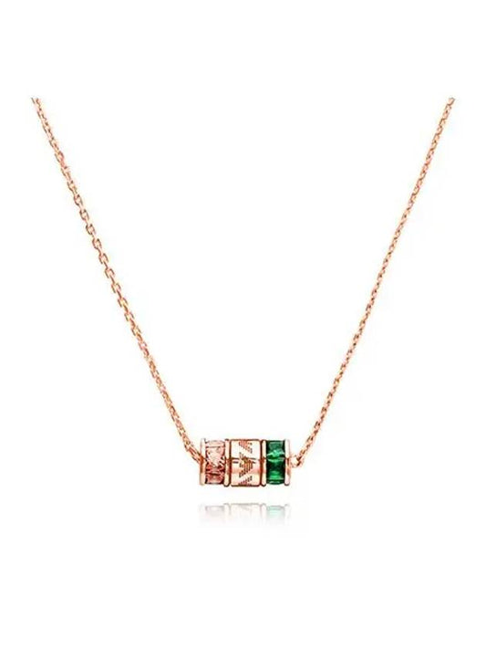 Gemstone Component Silver Necklace Rose Gold - EMPORIO ARMANI - BALAAN 2