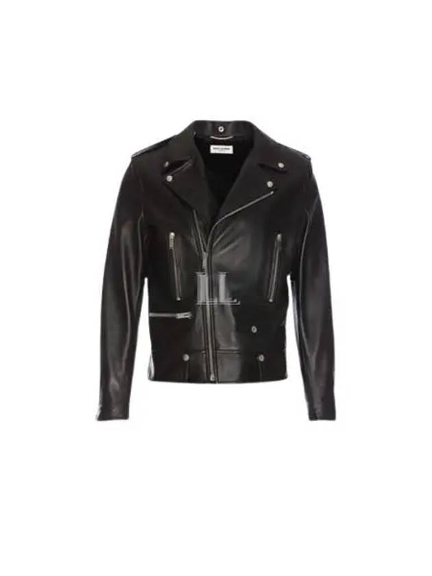 Classic Motorcycle Jacket in Lambskin Black - SAINT LAURENT - BALAAN 2