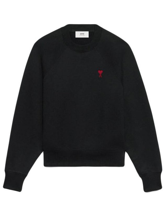 Small Heart Logo Sweatshirt Black - AMI - BALAAN 2