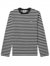 Fox Logo Stripe Long Sleeve T-Shirt White Black - MAISON KITSUNE - BALAAN 2