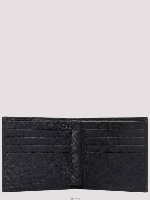 Triangle Logo Re-Nylon Half Wallet Black - PRADA - BALAAN 4