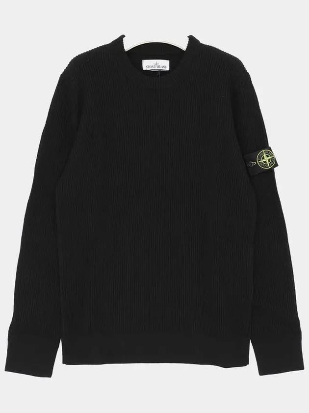 Wool Knit Top Black - STONE ISLAND - BALAAN 4