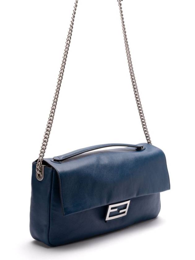 Baguette Chain Large Shoulder Bag Blue - FENDI - BALAAN 3