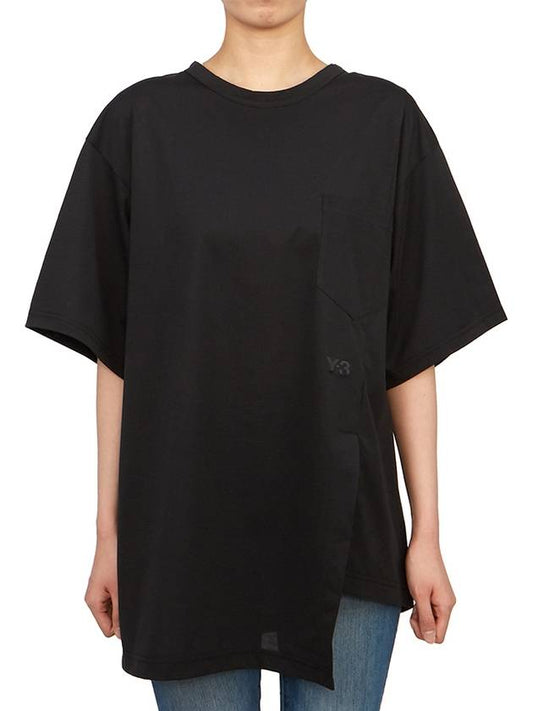 Y 3 Women's Short Sleeve TShirt IN4377 BLACK - YOHJI YAMAMOTO - BALAAN 1