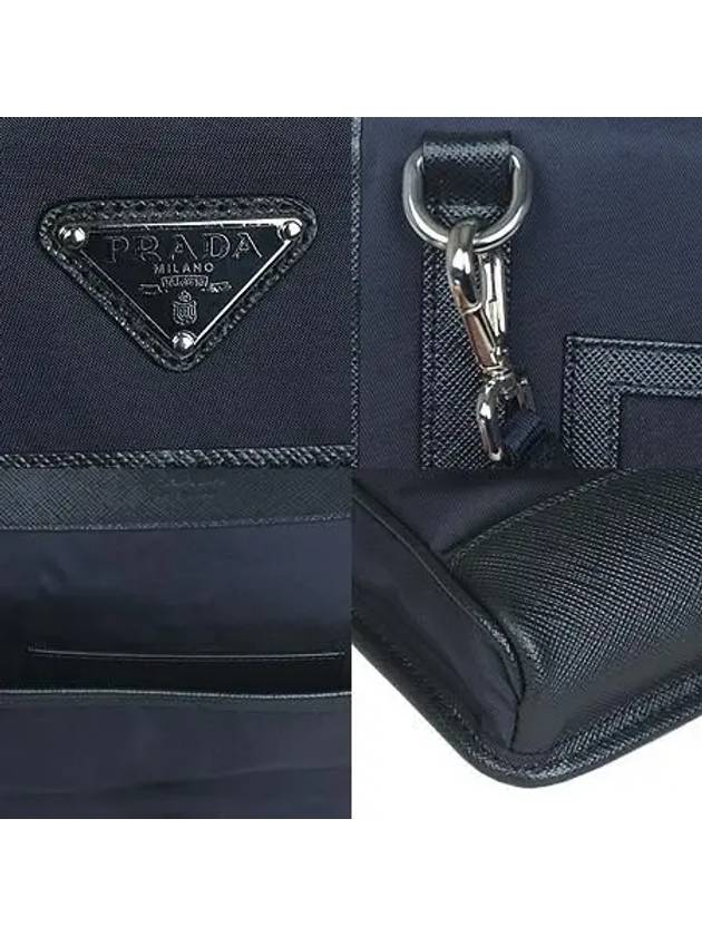 2ZH108 Re Nylon Saffiano Leather Navy Mini Cross Bag - PRADA - BALAAN 5