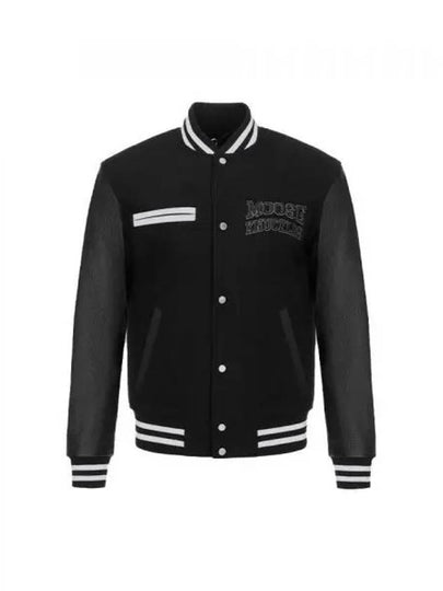 Logo Varsity Bomber Jacket Black - MOOSE KNUCKLES - BALAAN 2