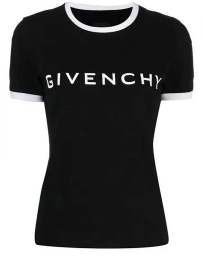 Archetype Slim Fit Cotton Short Sleeve T-Shirt Black - GIVENCHY - BALAAN 2