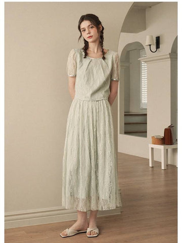 Bird lace blouse long skirt set up - MICANE - BALAAN 1