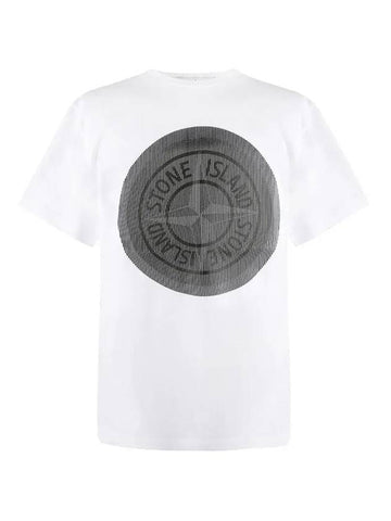 Lenticular Logo Short Sleeve T-Shirt White - STONE ISLAND - BALAAN 1