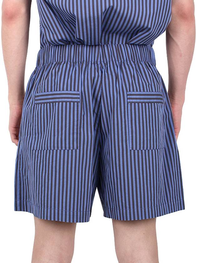 Poplin Striped Pajama Shorts Blue - TEKLA - BALAAN 6