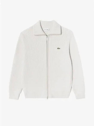 Men s rib tissue full zip up spring and fall cardigan AH055E 54N BUQ Domestic product GQ2N24091081755 - LACOSTE - BALAAN 1