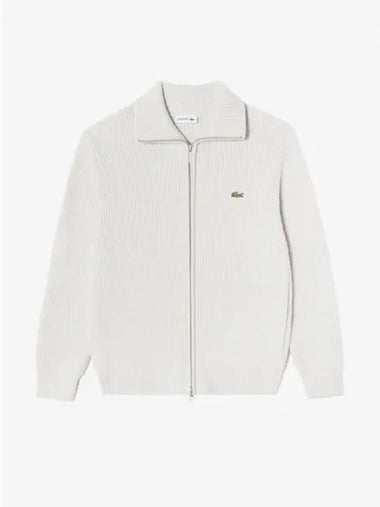 Men s rib tissue full zip up spring and fall cardigan AH055E 54N BUQ Domestic product GQ2N24091081755 - LACOSTE - BALAAN 1