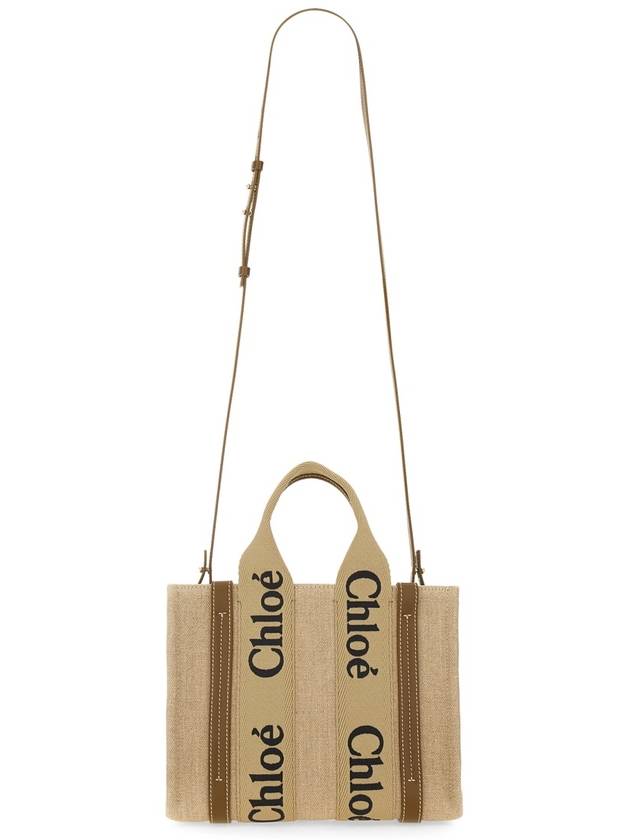 Woody Logo Small Tote Bag Brown Beige - CHLOE - BALAAN 3