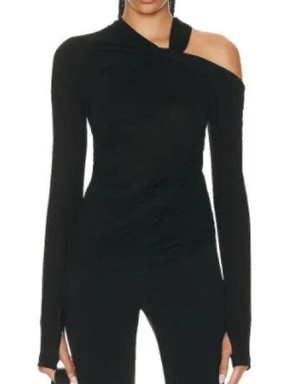 Cold Shoulder Long Sleeve T-Shirt Black - HELMUT LANG - BALAAN 2