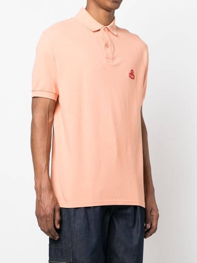 Afko Logo Cotton Polo Shirt Orange - ISABEL MARANT - BALAAN 4