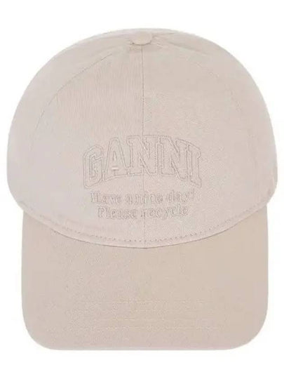 Embroidered logo cotton ivory ball cap 270057 - GANNI - BALAAN 1