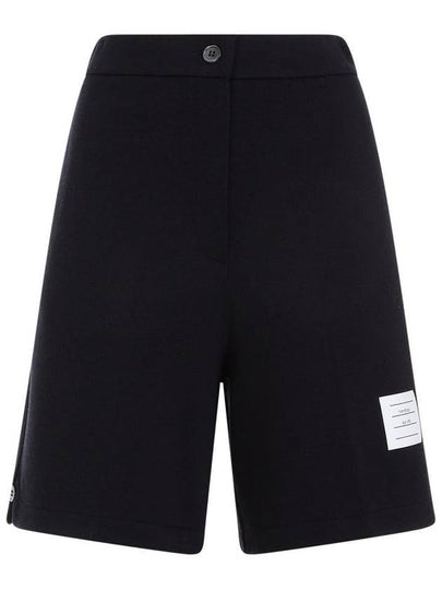 High Waisted Wool Shorts Navy - THOM BROWNE - BALAAN 2