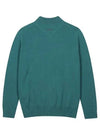 Men s front terrier point basic pullover 2402GXKC BLUE GREEN - BLACK&WHITE - BALAAN 2