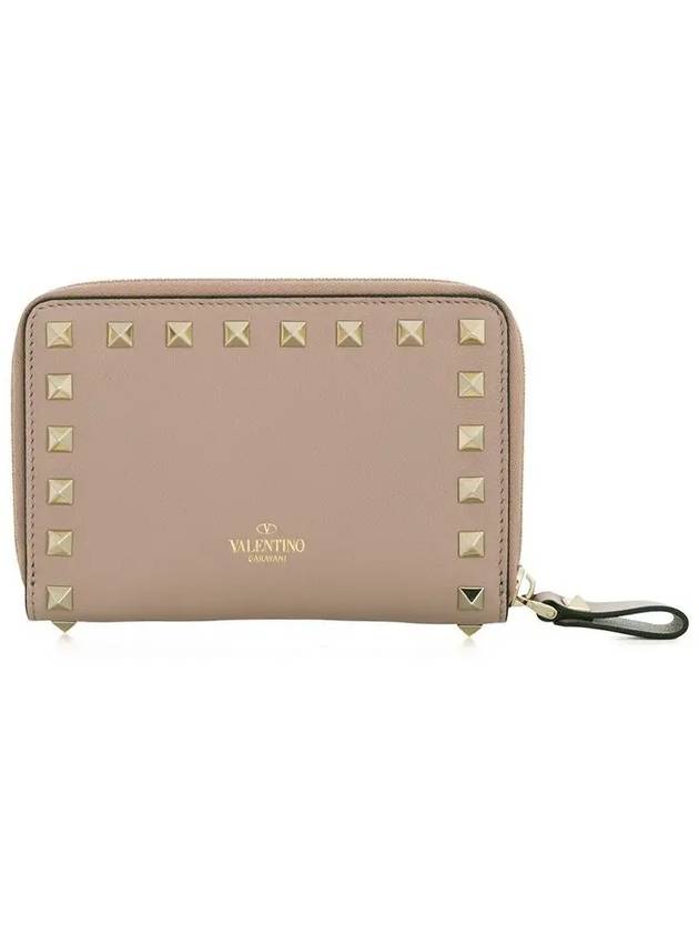 Rockstud Coin Zipper Medium Wallet Pink - VALENTINO - BALAAN 3