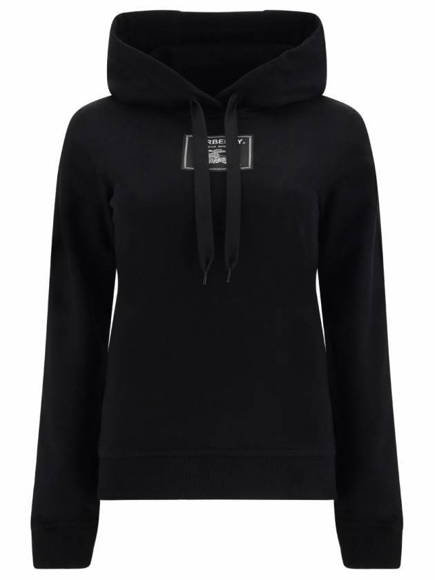 Women's Prorsum Label Cotton Hoodie Black - BURBERRY - BALAAN 1