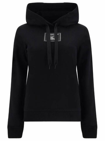 Women's Prorsum Label Cotton Hoodie Black - BURBERRY - BALAAN 1