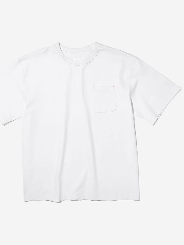 Washed Pocket Stitch Short Sleeve T-Shirt White - OGARP - BALAAN 1