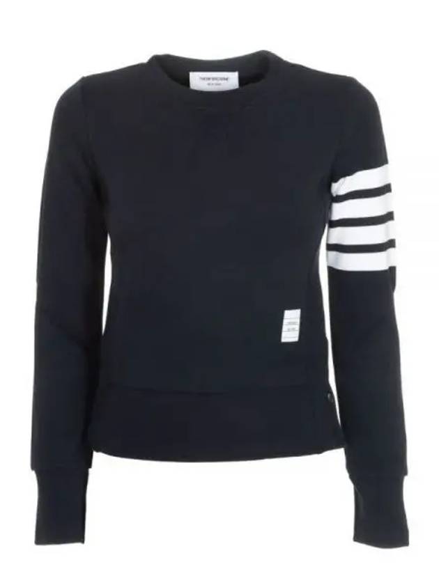 Engineered 4 Bar Stripe Loopback Jersey Knit Crewneck Sweatshirt Navy - THOM BROWNE - BALAAN 2