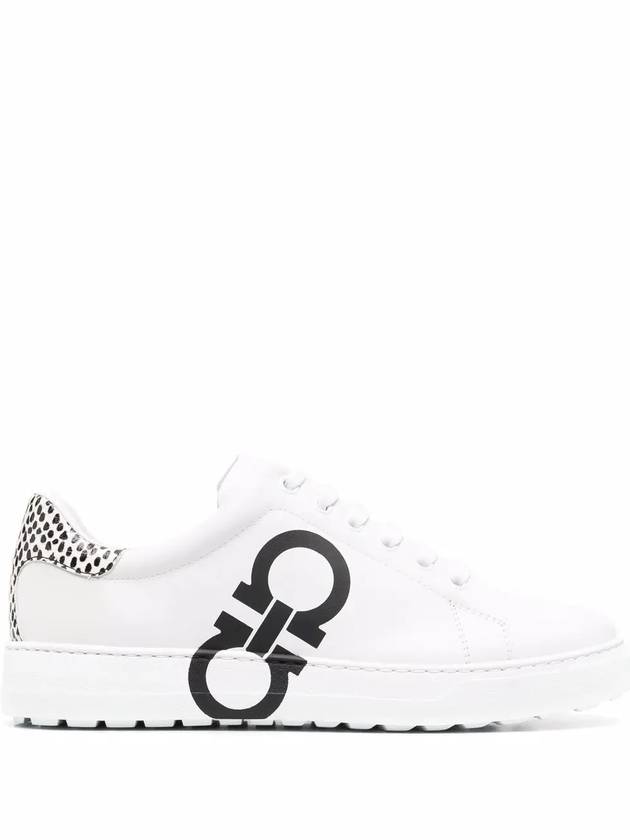 Gancini Low Top Sneakers White - SALVATORE FERRAGAMO - BALAAN 2