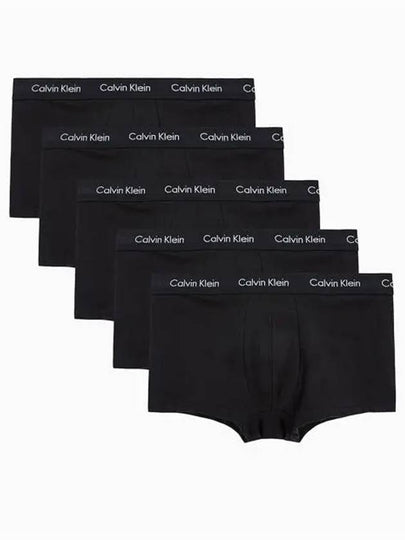 Cotton Stretch Low Rise Drawn Briefs 5 Pack Set Black - CALVIN KLEIN - BALAAN 2