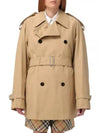 Short Gabardine Trench Coat Beige - BURBERRY - BALAAN 2