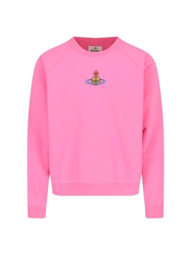 Embroidered Logo Cotton Sweatshirt Pink - VIVIENNE WESTWOOD - BALAAN 1