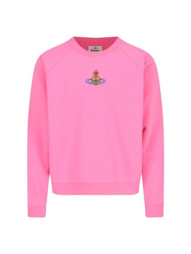 Embroidered Logo Cotton Sweatshirt Pink - VIVIENNE WESTWOOD - BALAAN 1