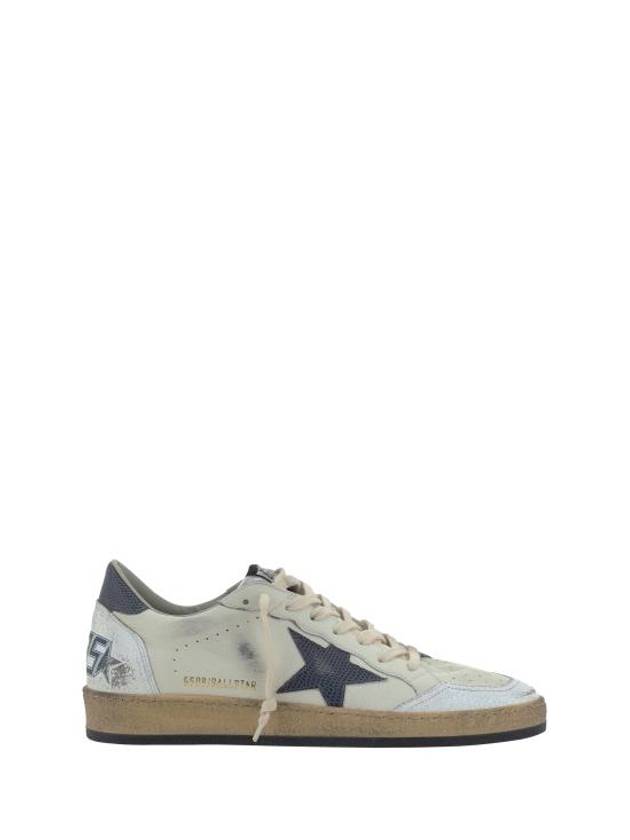 Ballstar Dusty Blue Tab Low Top Sneakers White - GOLDEN GOOSE - BALAAN 1