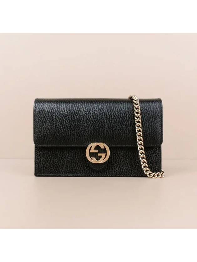 GG Interlocking Chain Strap Cross Bag Black - GUCCI - BALAAN 2