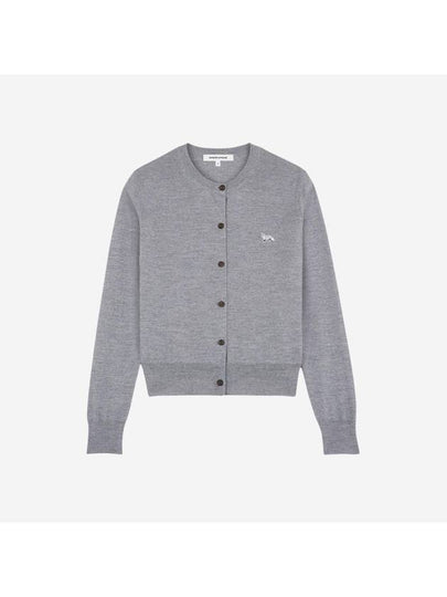 Baby Fox Patch Regular Cardigan Grey Melange - MAISON KITSUNE - BALAAN 2