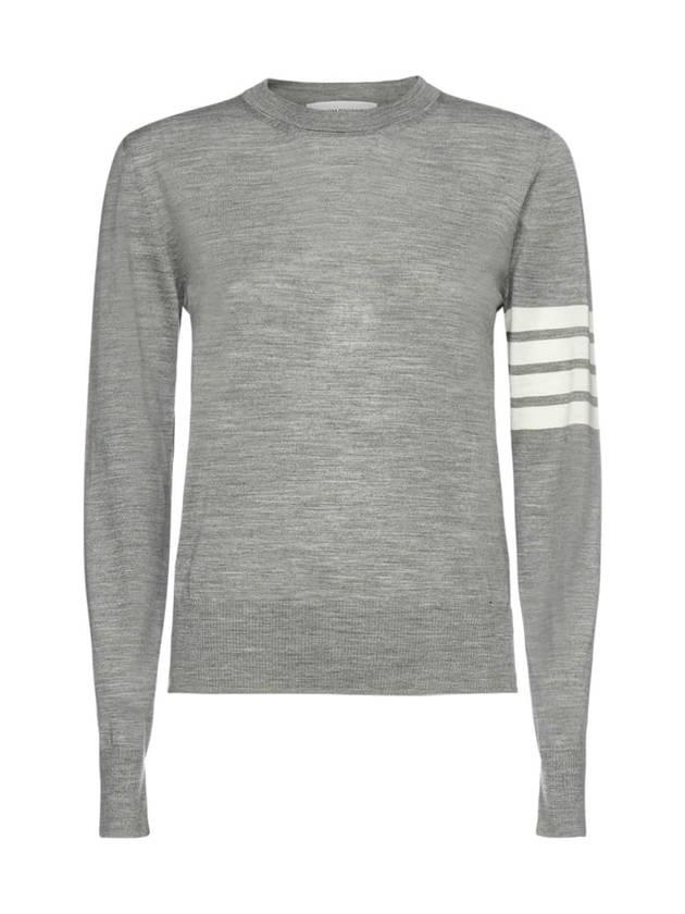 4-Bar Merino Jumper Wool Knit Top Light Grey - THOM BROWNE - BALAAN 1