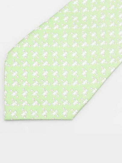 Ferragamo green color bear pattern silk tie - SALVATORE FERRAGAMO - BALAAN 2