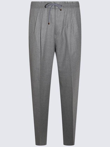 Brunello Cucinelli Grey Wool Pants - BRUNELLO CUCINELLI - BALAAN 1