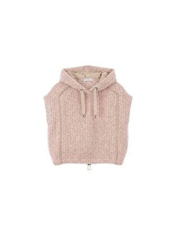 Women s Glitter Hooded Knit Vest Pink 271446 - BRUNELLO CUCINELLI - BALAAN 1