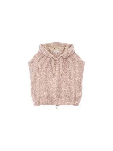 Women s Glitter Hooded Knit Vest Pink 271446 - BRUNELLO CUCINELLI - BALAAN 1