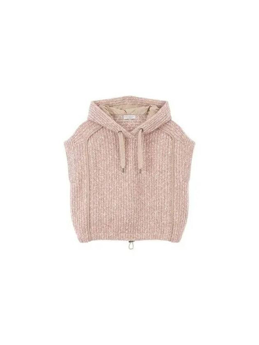 Women s Glitter Hooded Knit Vest Pink 271446 - BRUNELLO CUCINELLI - BALAAN 1