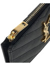 Monogram Fragment Zipper Card Wallet Black - SAINT LAURENT - BALAAN 9