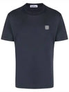 Men's Logo Short Sleeve T-Shirt Navy - STONE ISLAND - BALAAN 3