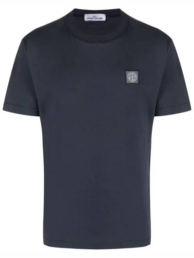 Men's Logo Short Sleeve T-Shirt Navy - STONE ISLAND - BALAAN 3